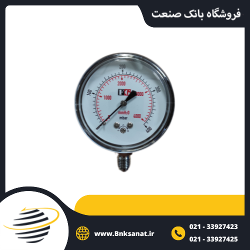 گیج فشار FG چین خشک عمودی صفحه 6 سانتی متر میلی بار ( Mbar )