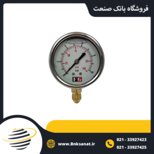 گیج فشار FG چین روغنی عمودی صفحه 6 سانتی متر