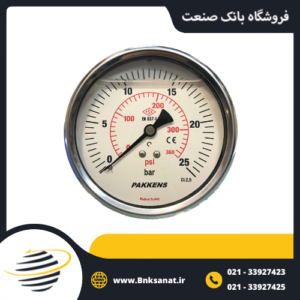 گیج فشار پکنز ( PAKKENS ) ترکیه روغنی افقی صفحه 10 سانتی متر